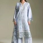 3PC Embroidered stitched Lawn Suit | KCE-4215