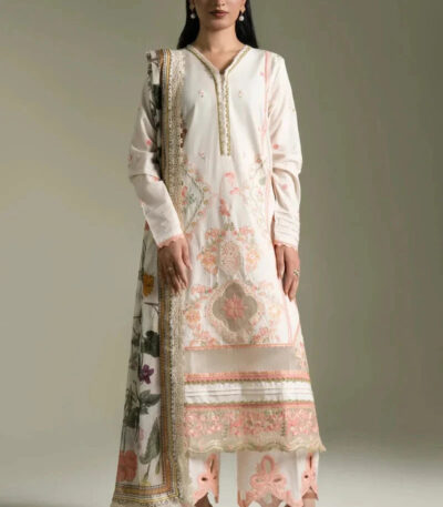 3PC Embroidered stitched Lawn Suit | KCE-4216