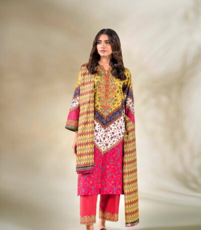 3PC Embroidered stitched Lawn Suit KL-3892