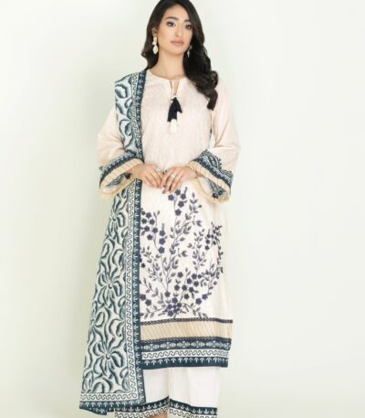 3PC Embroidered stitched Lawn Suit KL-3899