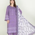 3PC Embroidered stitched Lawn Suit KL-3902