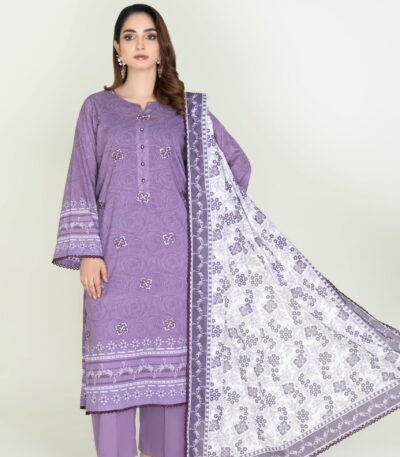 3PC Embroidered stitched Lawn Suit KL-3902