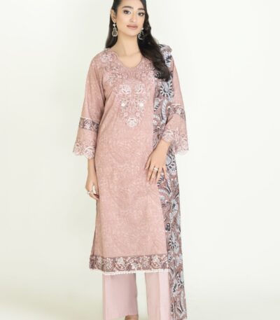 3PC Embroidered stitched Lawn Suit KL-3903
