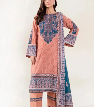 3PC Embroidered stitched Lawn Suit | KL-3945