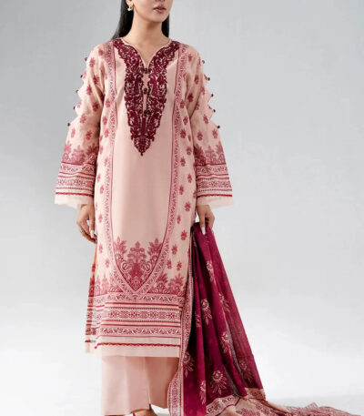 3PC Embroidered stitched Lawn Suit | KL-4079
