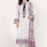 3PC Embroidered stitched Lawn Suit | KL-4080
