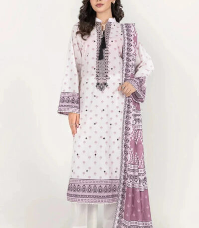 3PC Embroidered stitched Lawn Suit | KL-4080