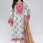 3PC Embroidered stitched Lawn Suit | KL-4106
