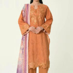 3PC Embroidered stitched Lawn Suit | KL-4108