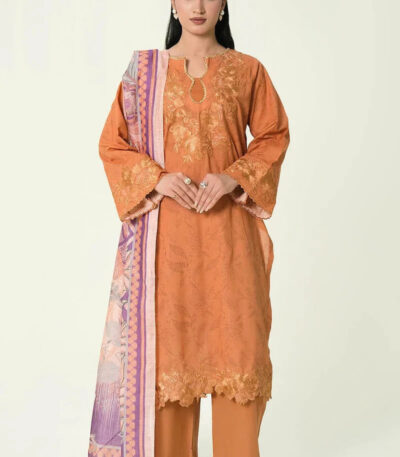 3PC Embroidered stitched Lawn Suit | KL-4108