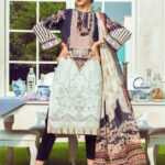 3PC Embroidered stitched Lawn Suit | KL-4125