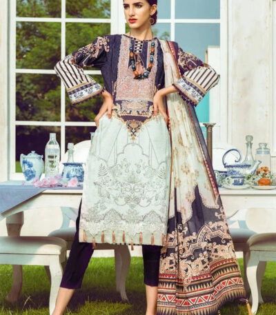3PC Embroidered stitched Lawn Suit | KL-4125