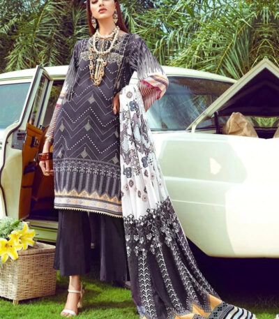 3PC Embroidered stitched Lawn Suit | KL-4128