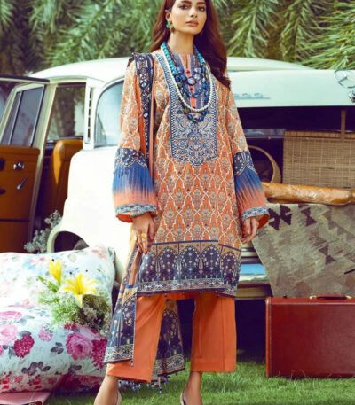 3PC Embroidered stitched Lawn Suit | KL-4129
