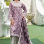 3PC Embroidered stitched Lawn Suit | KL-4140