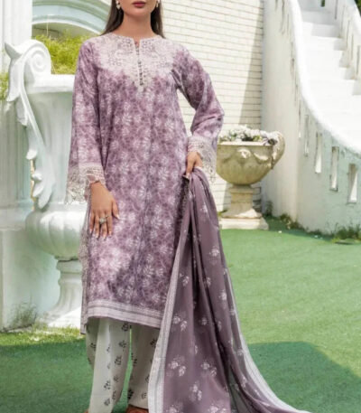 3PC Embroidered stitched Lawn Suit | KL-4140