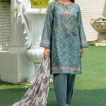 3PC Embroidered stitched Lawn Suit | KL-4141