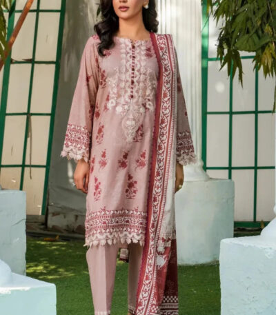 3PC Embroidered stitched Lawn Suit | KL-4185