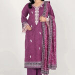 3PC Embroidered stitched Lawn Suit | KL-4186