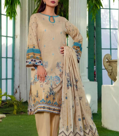 3PC Embroidered stitched Lawn Suit | KL-4188