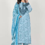 3PC Embroidered stitched Lawn Suit | KL-4191