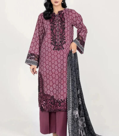 3PC Embroidered stitched Lawn Suit | KL-4192