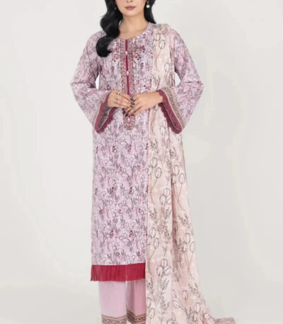 3PC Embroidered stitched Lawn Suit | KL-4193