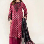 3PC Embroidered stitched Lawn Suit | KL-RTW-4045