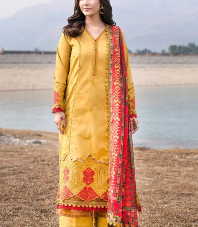 3PC Embroidered stitched Lawn Suit | KSE-3795