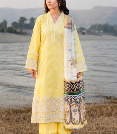 3PC Embroidered stitched Lawn Suit | KSE-3798