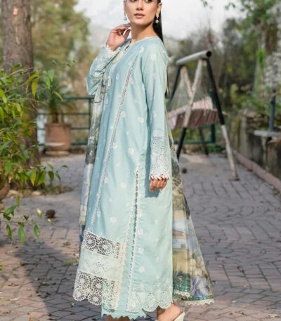 3PC Embroidered stitched Lawn Suit | KSE-3801