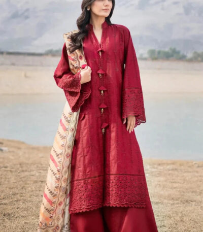 3PC Embroidered stitched Lawn Suit | KSE-3812