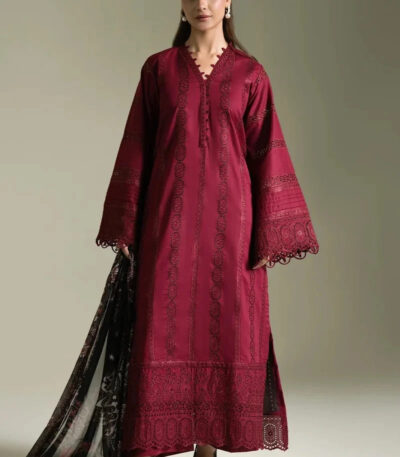 3PC Embroidered stitched Lawn Suit | KSE-4017