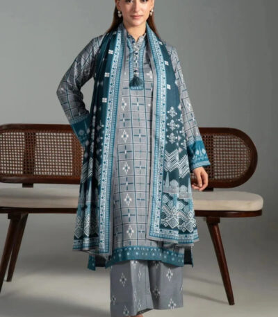 3PC Printed Karandi Suit | KKR-4244