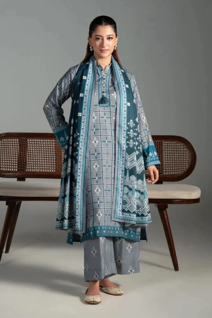 3PC Printed Karandi Suit | KKR-4244