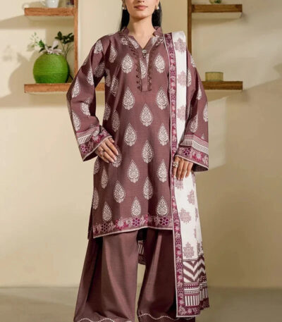 3PC Printed Khaddar Suit | KKH-4258