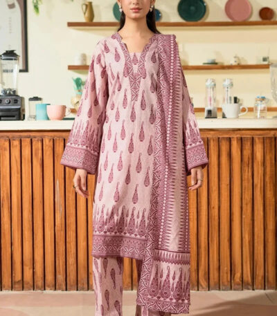 3PC Printed Khaddar Suit | KKH-4260