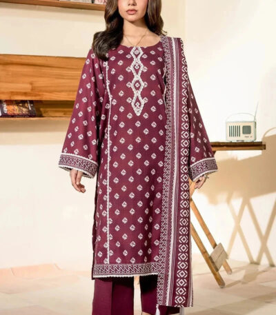 3PC Printed Khaddar Suit | KKH-4268