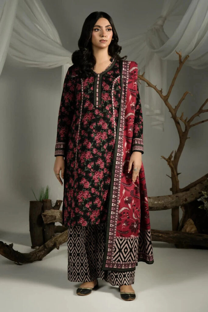 3PC Printed Khaddar Suit | RTW-KKH-4245