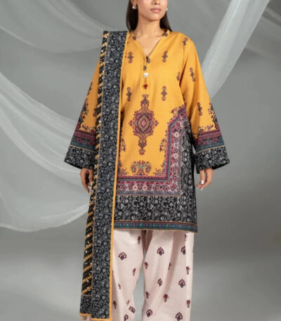 3PC Printed Khaddar Suit | RTW-KKH-4249