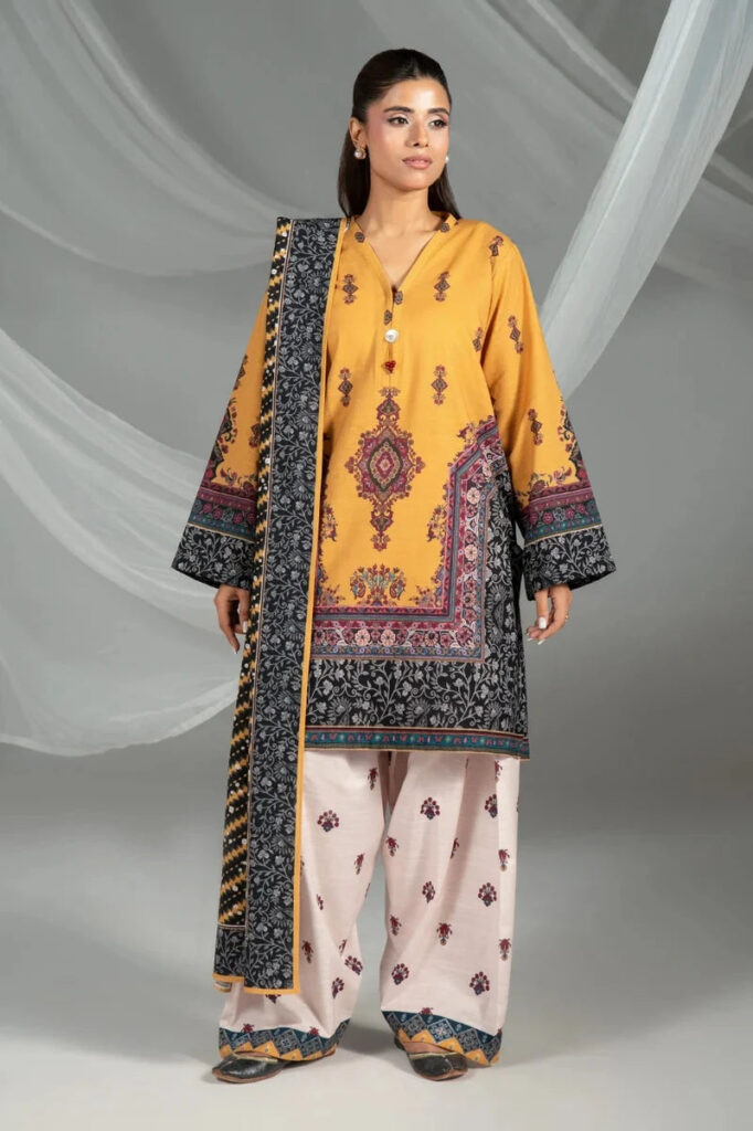 3PC Printed Khaddar Suit | RTW-KKH-4249