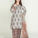 3PC Printed stitched Lawn Suit KLA-3715