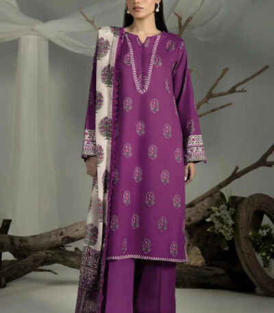 3PC stitched Printed Cambric Suit | KCC-4232