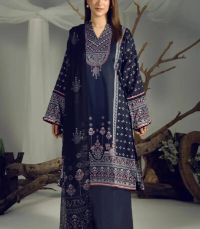 3PC stitched Printed Cambric Suit | KCC-4233