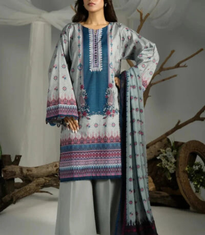 3PC stitched Printed Cambric Suit | KCC-4234