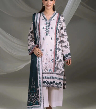 3PC stitched Printed Cambric Suit | KCC-4240