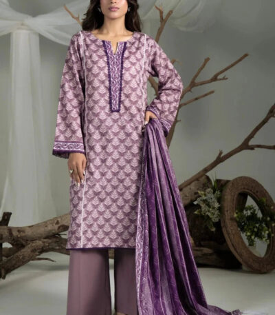 3PC stitched Printed Cambric Suit | KCC-4242