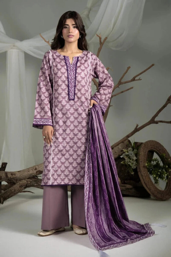 3PC stitched Printed Cambric Suit | KCC-4242