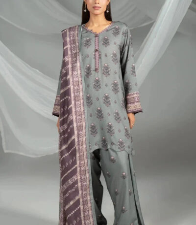 3PC Stitched Printed Karandi Suit | KKR-4243