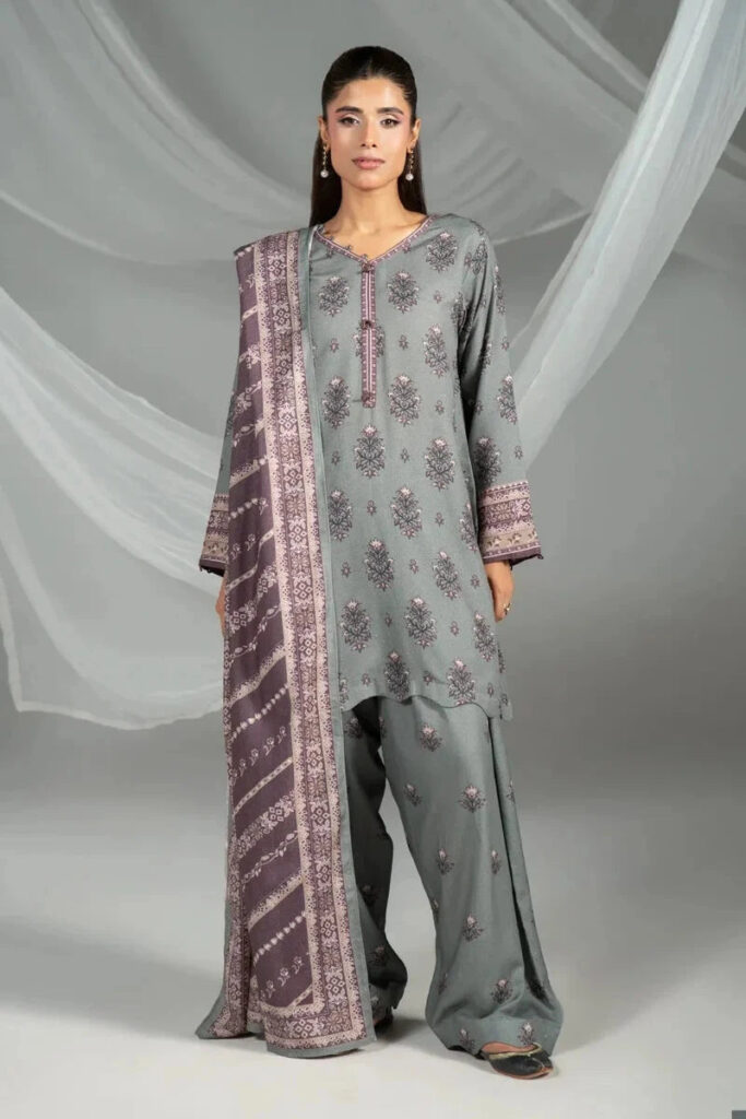 3PC Stitched Printed Karandi Suit | KKR-4243